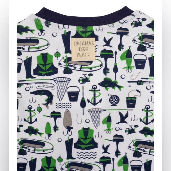 Pajamas for Peace Boys Gone Fishing Baby Neutral Coverall NWT - Picture 4 of 4